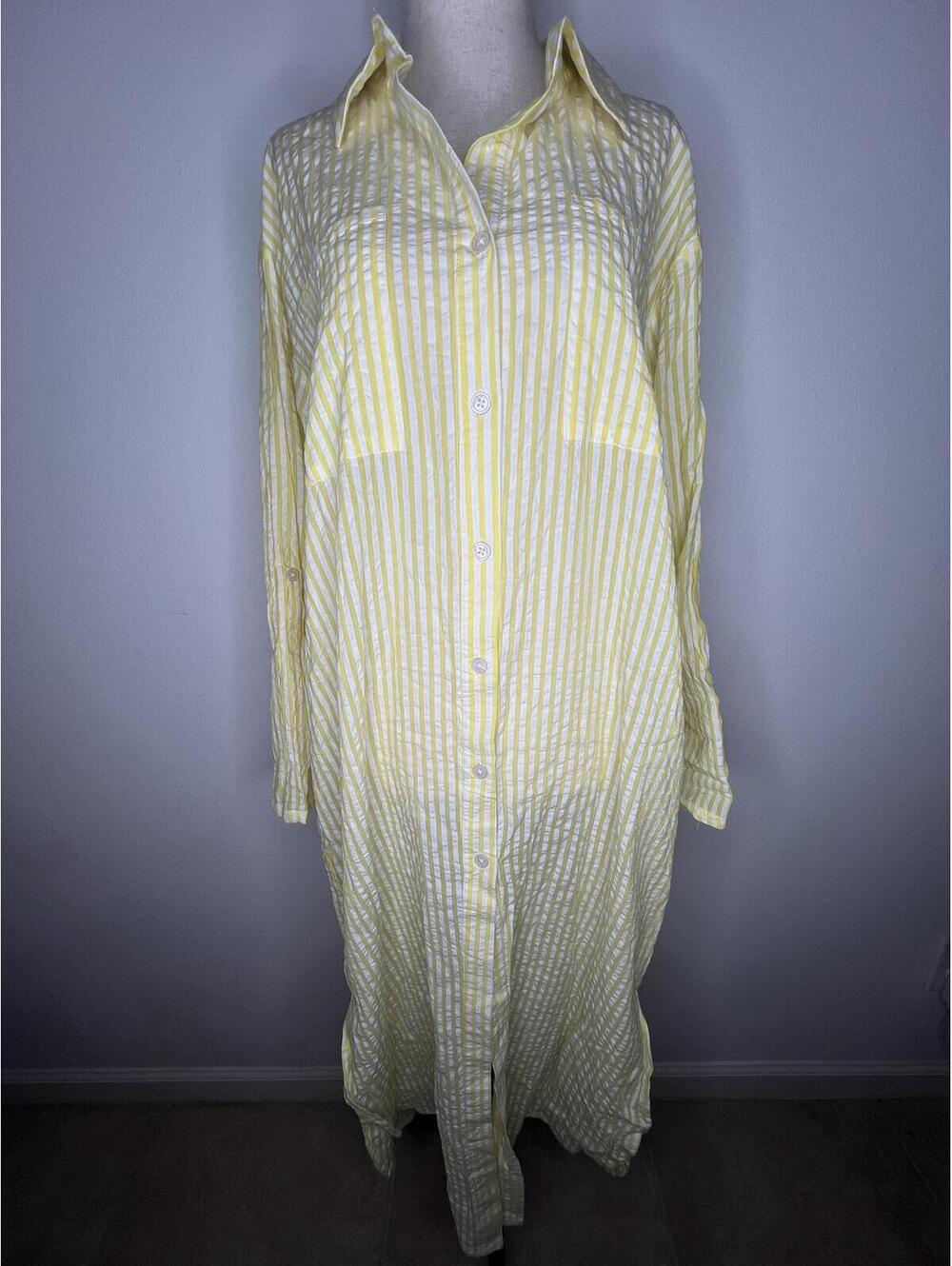 NWT True Destinations Women's Lemon Meringue/White Dress Size XS